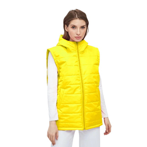 Жилет с капюшоном желтый