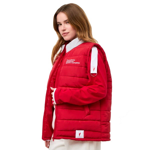 Жилетка на синтепоне со стежкой красная