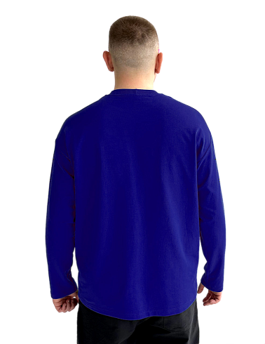 Лонгслив синий футер 2-х нитка