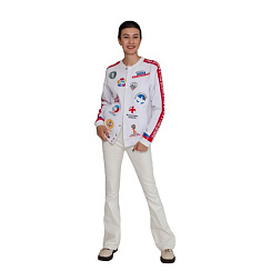 Бомбер на кнопках с отделкой