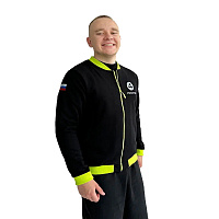 Бомбер на молнии с комбинированной резинкой