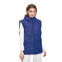 Жилет с капюшоном синий