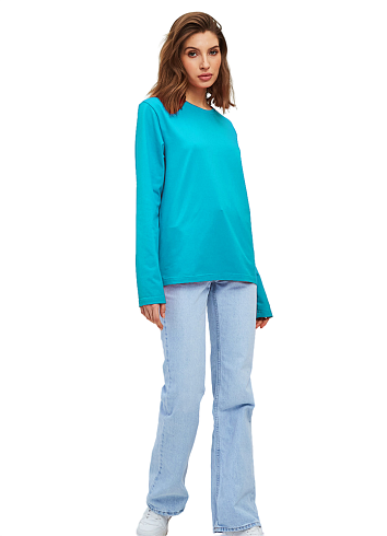 Лонгслив бирюза кулирка