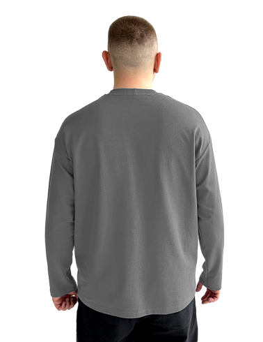 Лонгслив серый футер 2х нитка