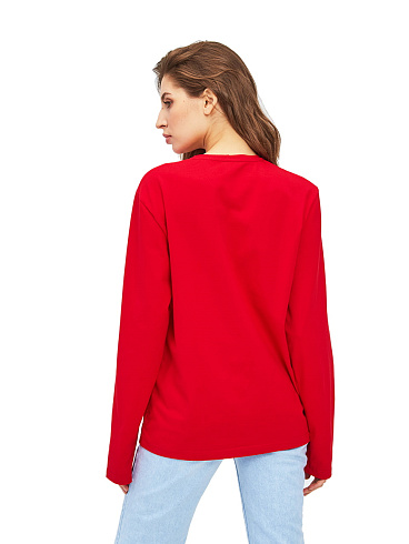 Лонгслив красный кулирка