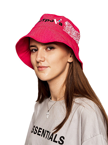 Панама красная джинсовая