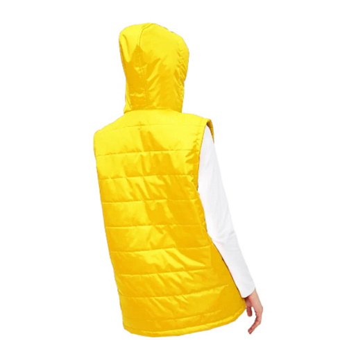 Жилет с капюшоном желтый
