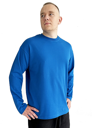 Лонгслив голубой футер 2-х нитка