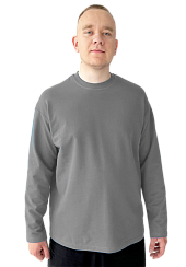 Лонгслив серый футер 2х нитка