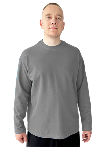 Лонгслив серый футер 2х нитка