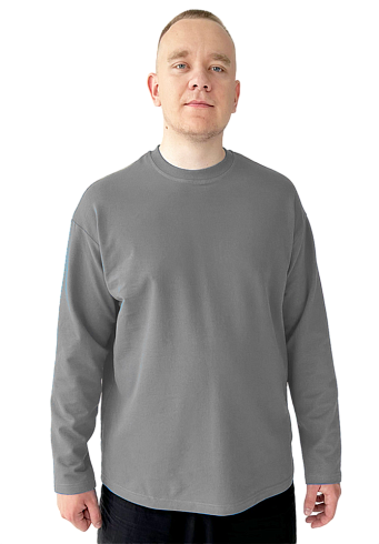 Лонгслив серый футер 2х нитка